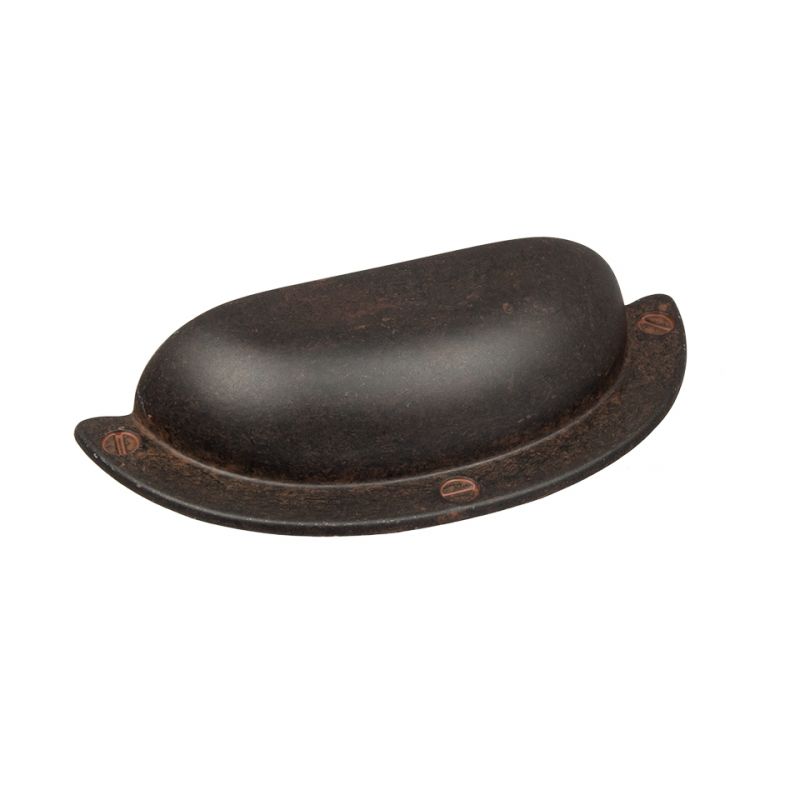 úchytka mušle Art Decó, efekt hrdze