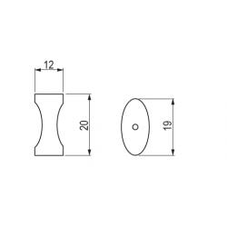 knopka Andrea, tmavý matný nikl