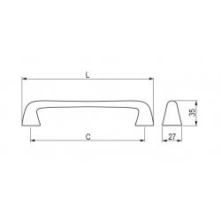 úchytka Tonda, černá silk touch