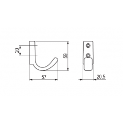 věšák Rini, černá matná