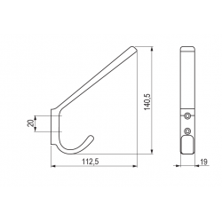 věšák Rini XL, černá matná
