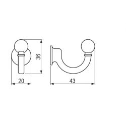 věšák Unico, matný nikl