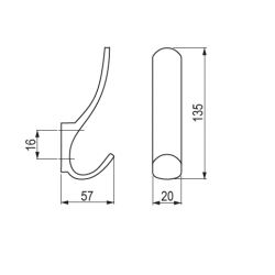 věšák Iwo, matný chrom
