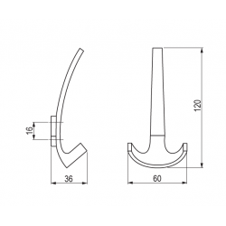 věšák Dona, matný nikel