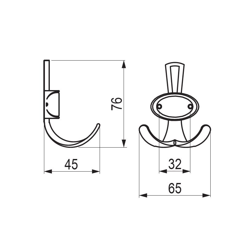věšák Rubico, staročerná