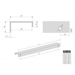 profilová úchytka Vera, zlatá matná
