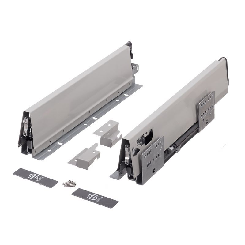 Zásuvka StrongBox, šedá, 140 mm, hranatý reling