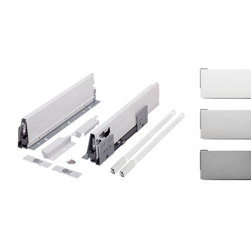 Zásuvka StrongBox, titán, 140 mm, hranatý reling