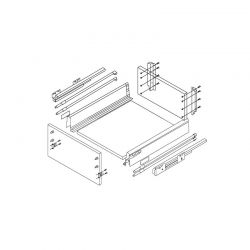 Zásuvka StrongBox, šedá, 204 mm, 4x reling