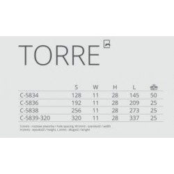 madlo Torre, černá matná