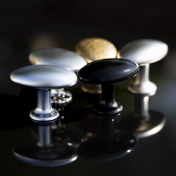 knopek Napoli, černá lesklá