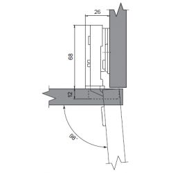 Závěs CLIP s tlumením XS, s krytkami