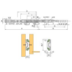 Kuličkový plnovýsuv s dotahem a dotlumením