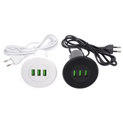 3x USB nabíječka, kulatá