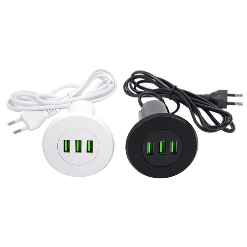 3x USB nabíječka, kulatá