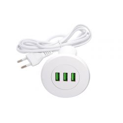 3x USB nabíječka, kulatá