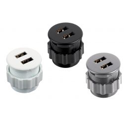 2x USB nabíječka, kulatá