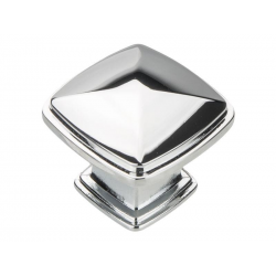 čtvercový knopek Patience, lesklý chrom