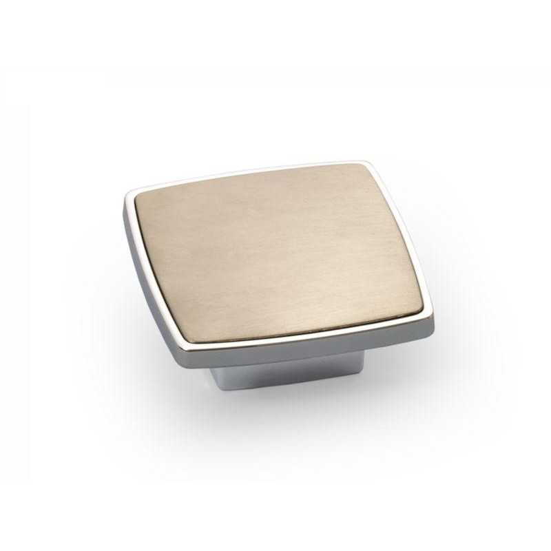 knopek Big Beat, broušený nikl/ lesklý chrom