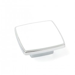 knopek Big Beat, bílá/ lesklý chrom