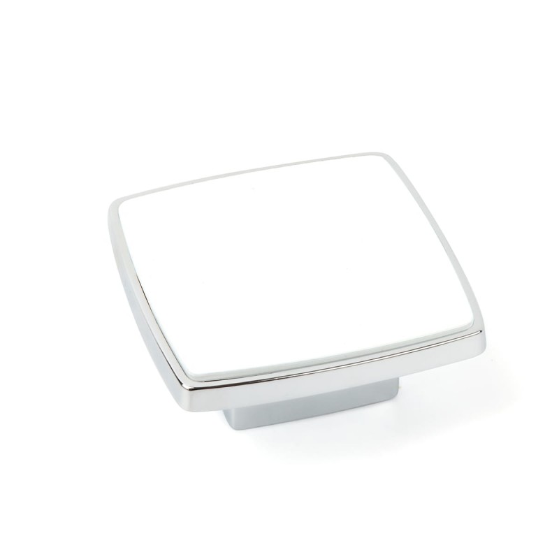 knopek Big Beat, bílá/ lesklý chrom