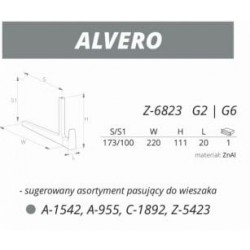 věšák Alvero, matný chrom