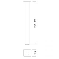 Stolní noha ST722, 70x70/715 mm