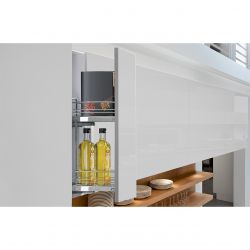 Drátěný výsuvný koš do horní skříňky, dvoupoličkový