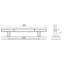 úchytka Byzantia, černá kůže/ imitace nerez