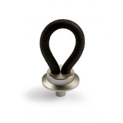 knopek Filaga, matný nikl/ černá koža