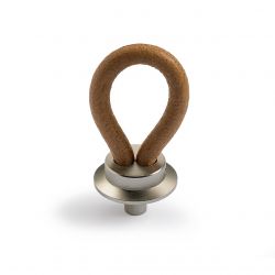 knopek Filaga, matný nikl/ světle hnědá kůže