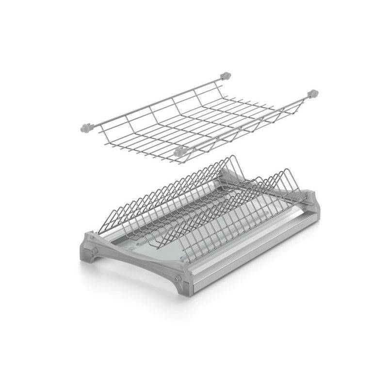 Vestavěný dvoupoličkový odkapávač standard, chrom