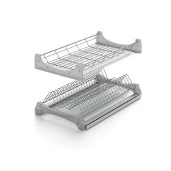 Vestavěný dvoupoličkový odkapávač LUX, chrom