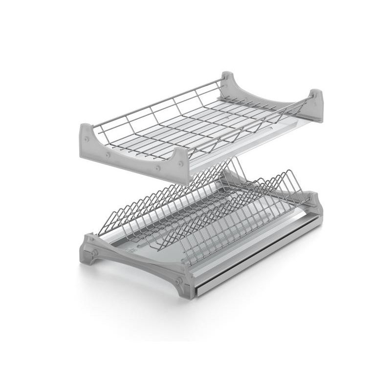 Vestavěný dvoupoličkový odkapávač LUX, chrom