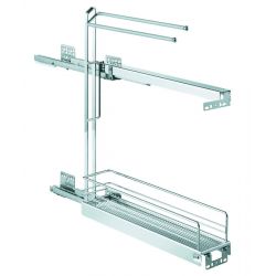 Výsuvní koš 90° s věšákem na utěrky, Arena Classic, chrom