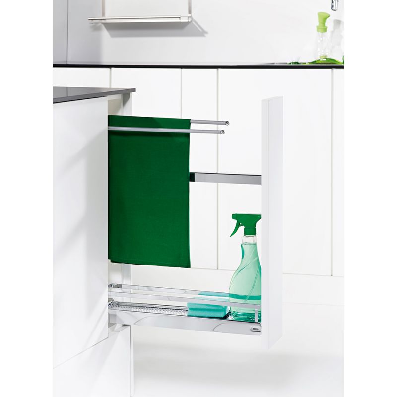 Výsuvný koš 90° s věšákem na utěrky, Arena Style, Chrom