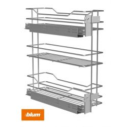 Výsuvný třípoličkový koš boční Cargo Prestige, levý, stříbrný