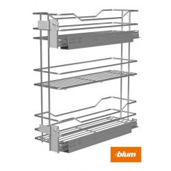 Výsuvný třípoličkový koš boční Cargo Prestige, pravý, stříbrný