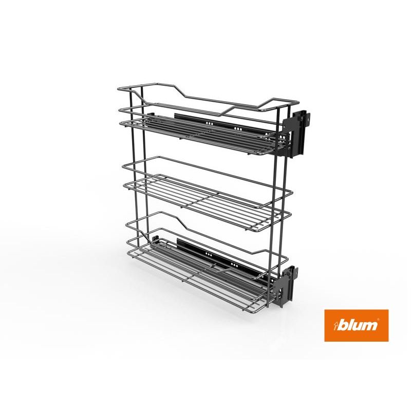 Výsuvný třípoličkový koš boční Cargo Prestige, pravý, antracit