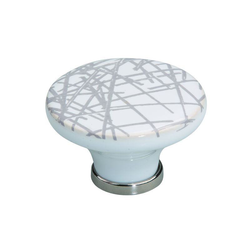 knopek Bosa, porcelán bílý/ čáry