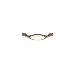 porcelánová úchytka Margarita, starozlatá/ porcelán béžový