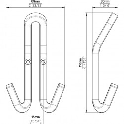 věšák Mark 2500, černá matná PB12