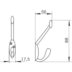 věšák Amelia XL 745, lesklý chrom ZN1