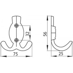 věšák Aurora 554, staromosaz ZN10