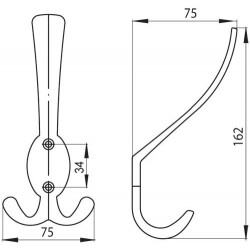 věšák Aurora XL 553, staromosaz ZN10
