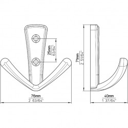 věšák Nel 1654, černá matná PB12