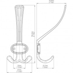věšák Rubico XL 1096, staromosaz ZN10