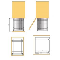 Celodrátěný koš na výsuvech s tlumením