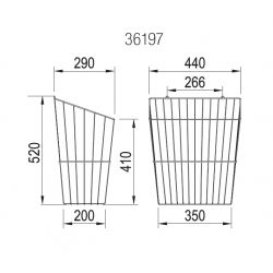 Koš na prádlo pro výklopná dvířka 440 mm, bílá