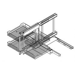 Mechanismus s košmi s vysunutím vnější i vnitřní části